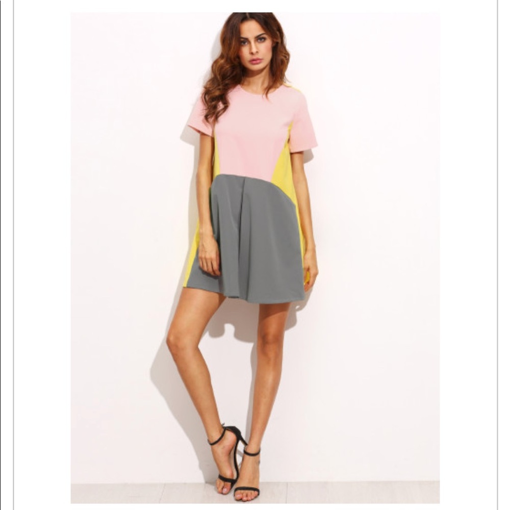 Pastel Color Block Shift Dress